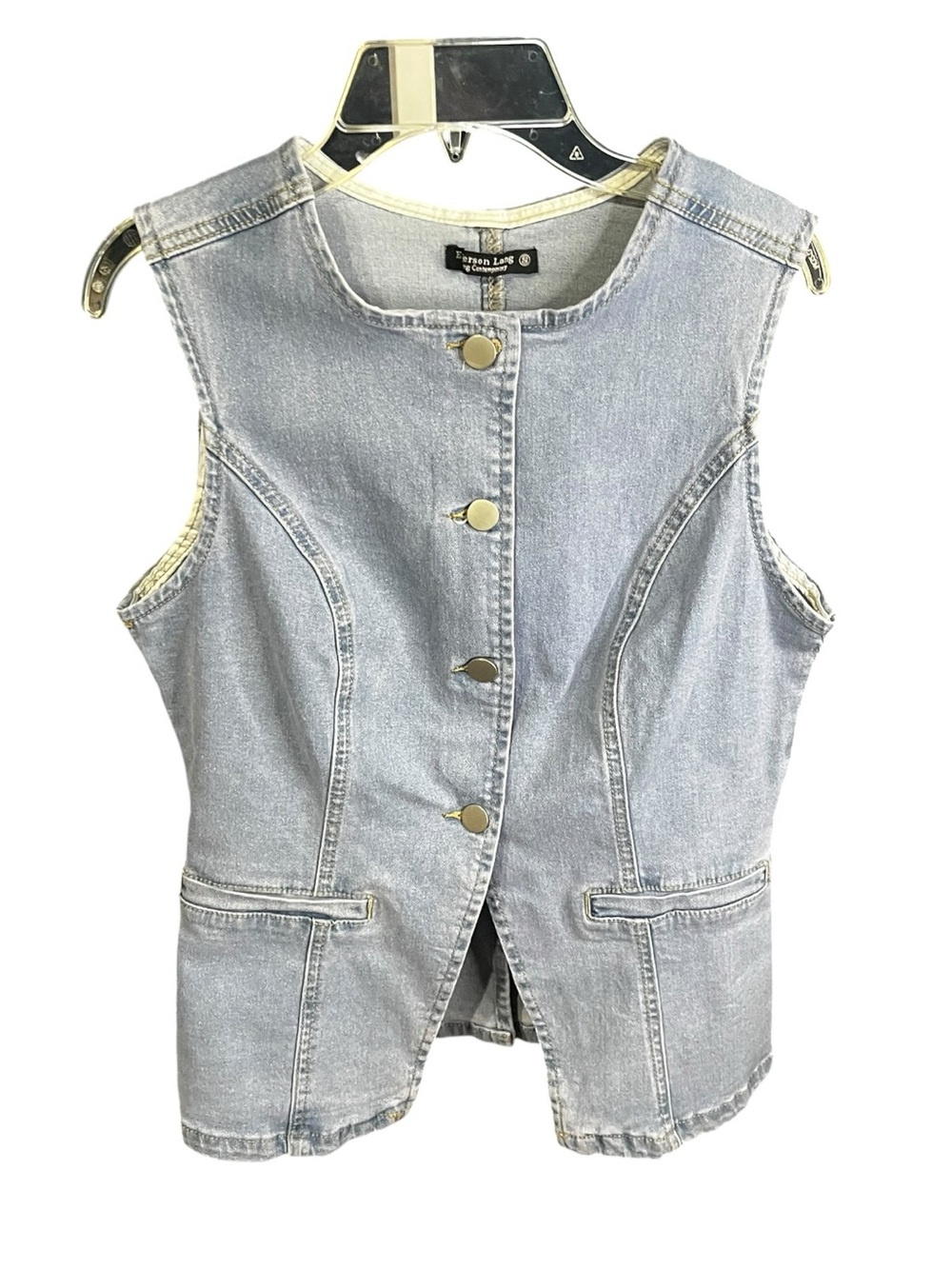 Light Wash NWT Emerson Lang Denim Stretch Boho Vest